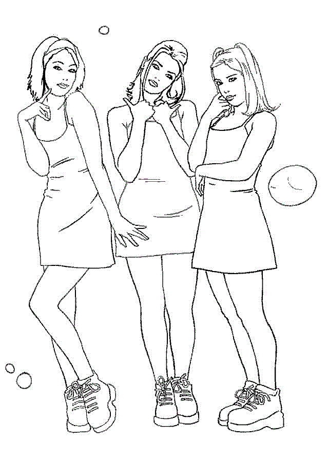 Coloring Sheets For Girls I Love
 coloring sheet of 3 cute girls