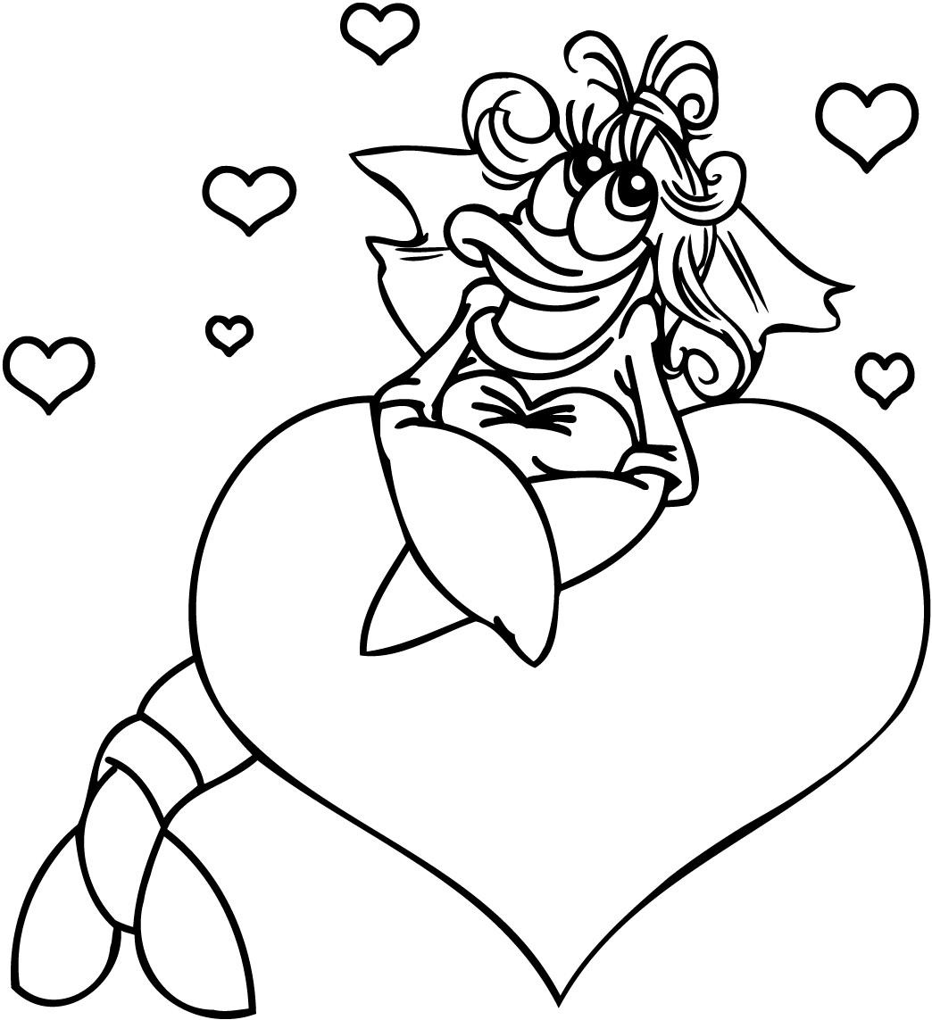Coloring Sheets For Girls I Love
 cute love coloring pages of a girl crab in love