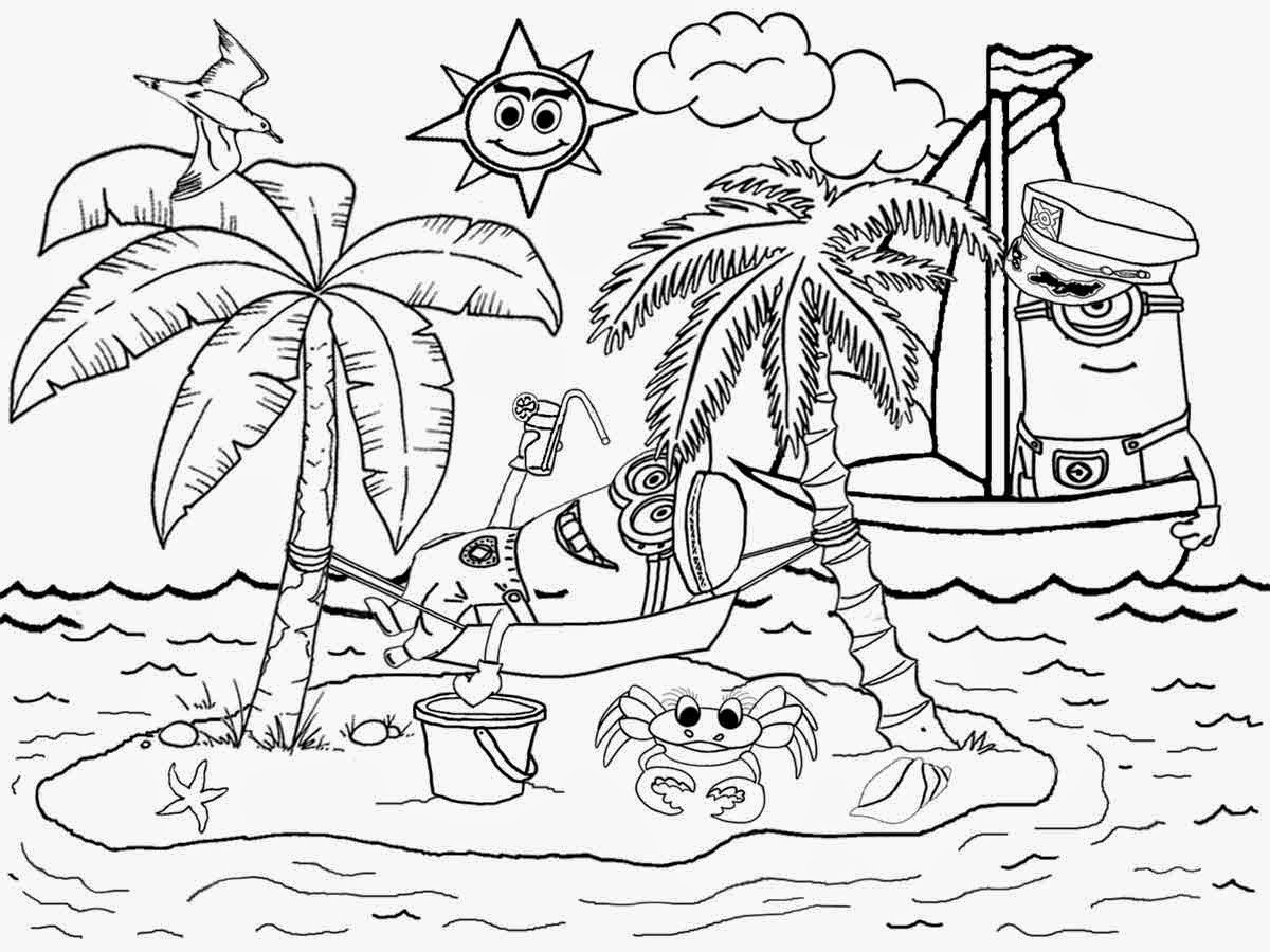 Coloring Sheets For Girls Landscapes
 Adult Beach Coloring Summer Pagessummer Pages Crayola