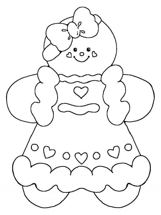 Coloring Sheets For Girls Printable Chrismas
 Gingerbread Girl Coloring Page AZ Coloring Pages