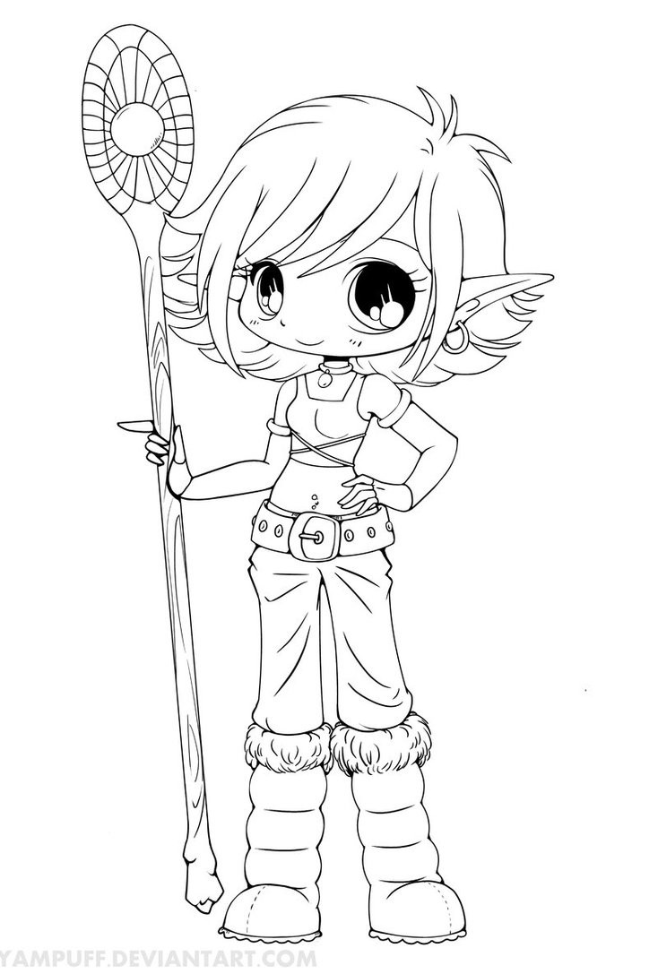 Coloring Sheets For Girls Size Big
 Cute Chibi Girl Coloring Pages Printable