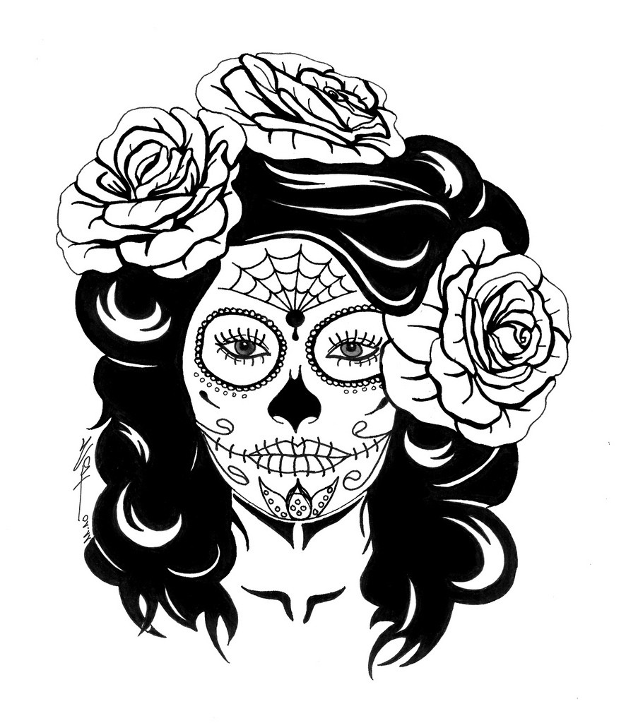 Coloring Sheets For Girls Skull
 Sugar Skull Coloring Pages coloringsuite