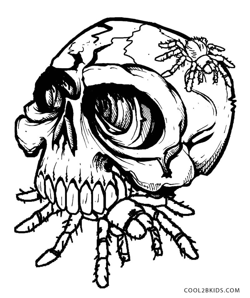 Coloring Sheets For Girls Skull
 Printable Skulls Coloring Pages For Kids