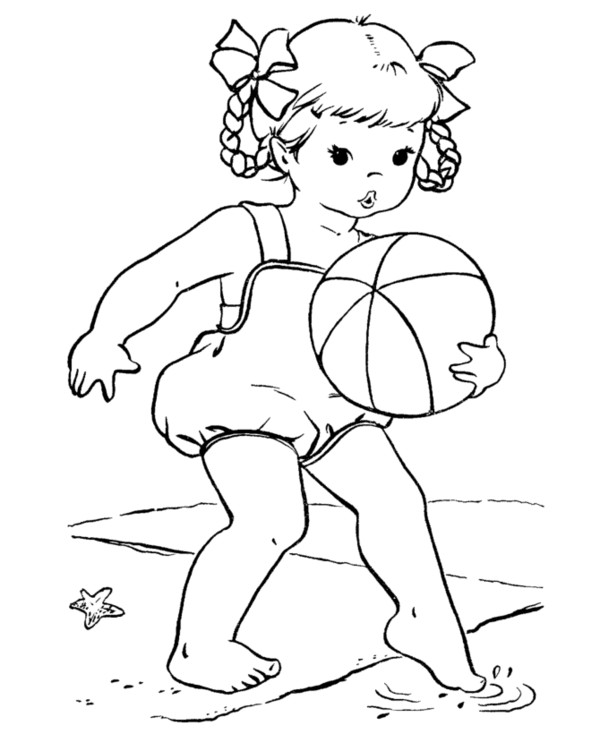 Coloring Sheets For Girls Summer
 coloring page of a girl playing soccer in summer 2014