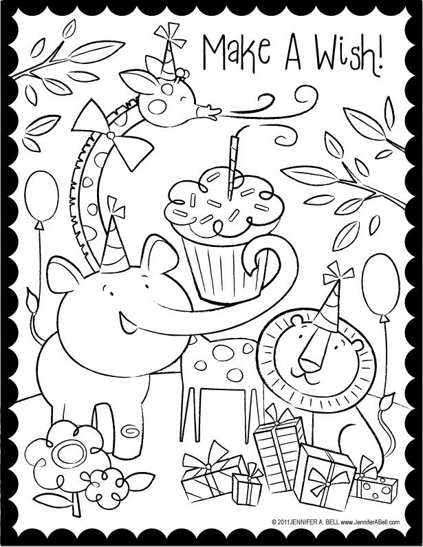 Coloring Sheets For Girls The Birthday Boy
 We Love to Illustrate August FREE Downloadable Coloring