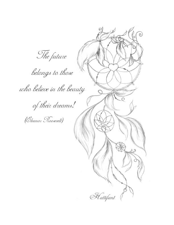 Coloring Sheets For Girls With The Words Dream
 Dreamcatcher Printable Coloring Page