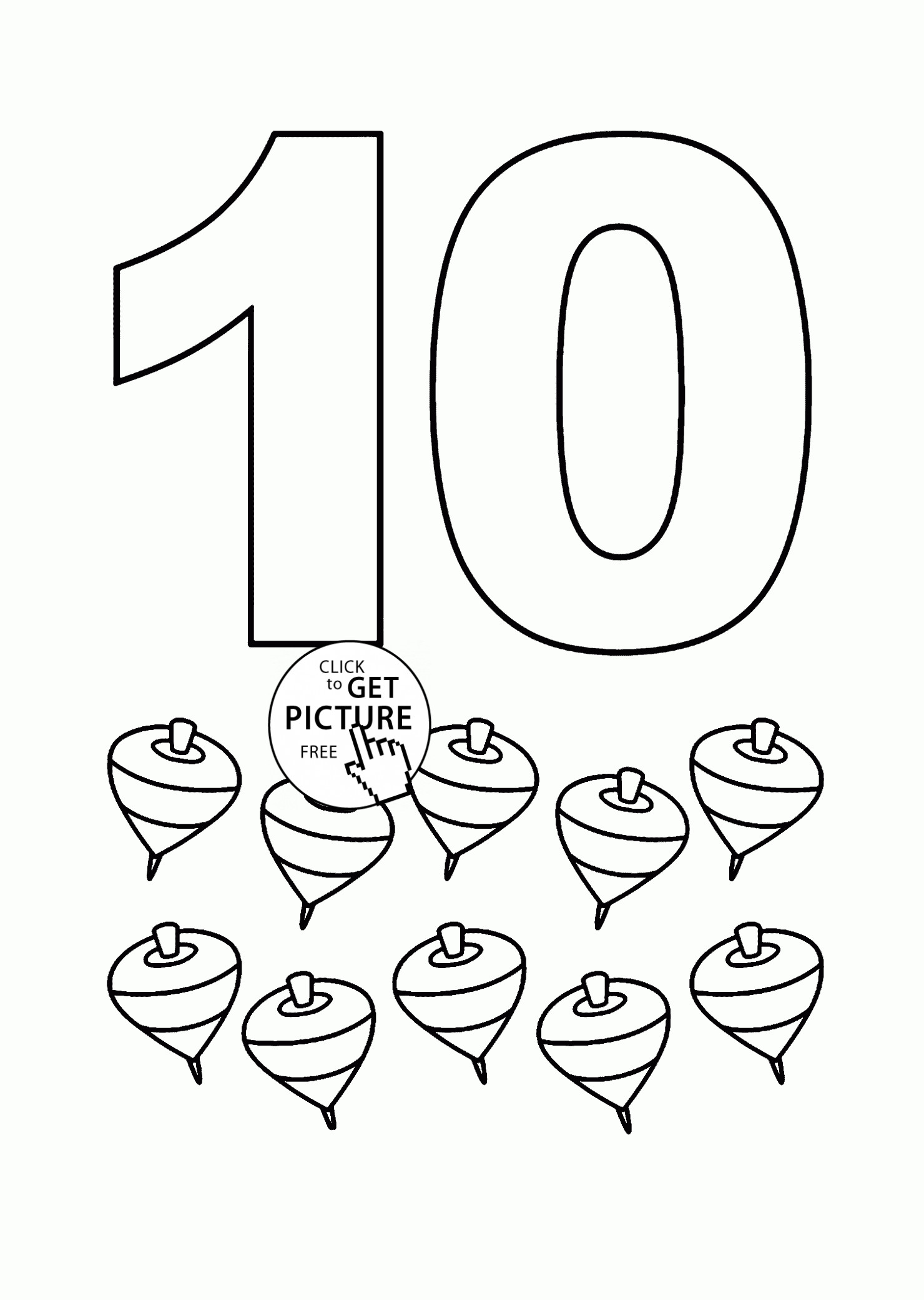 Coloring Sheets For Kids 10
 Number 10 coloring pages for kids counting sheets
