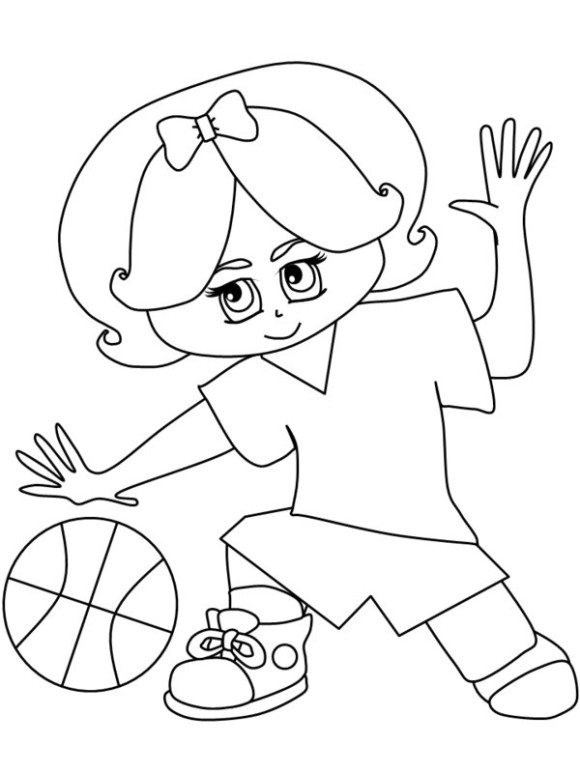Coloring Sheets For Kids 4 Girls
 Girl Basketball Coloring Pages For Kids