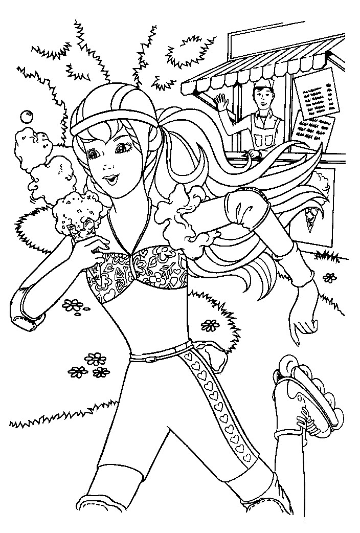 Coloring Sheets For Kids 4 Girls
 Barbie Coloring Pages