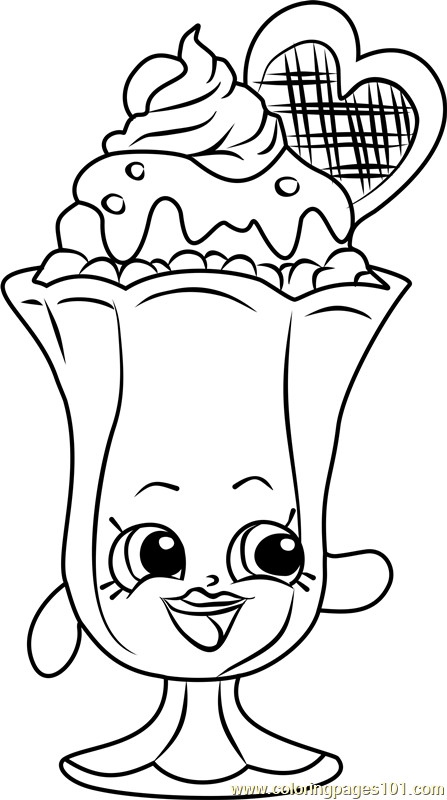 Coloring Sheets For Kids And Girls Printable Sundae
 Suzie Sundae Shopkins Coloring Page Free Shopkins