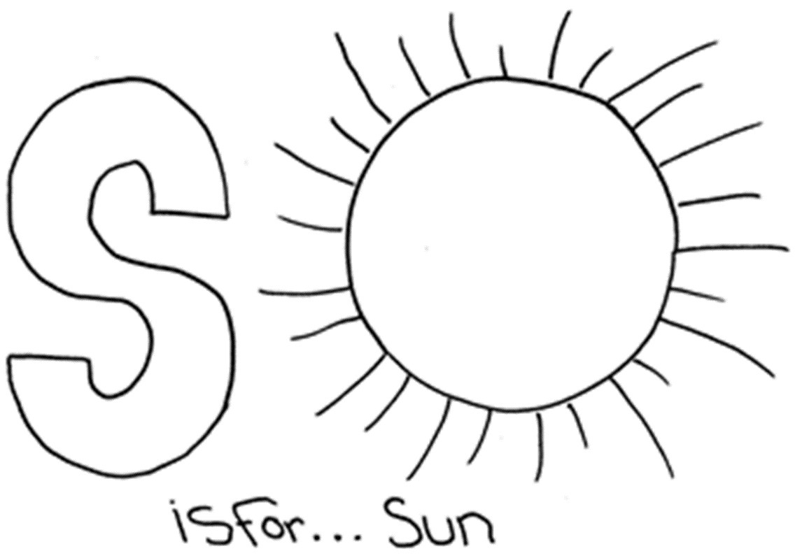 Coloring Sheets For Kids Sun
 Alphabet Coloring Page Sun