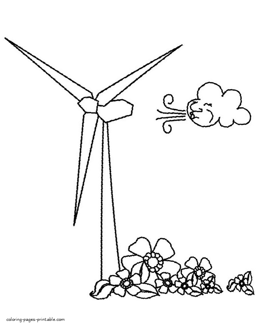 Coloring Sheets For Kids (Wind)
 Wind Turbine coloring Download Wind Turbine coloring