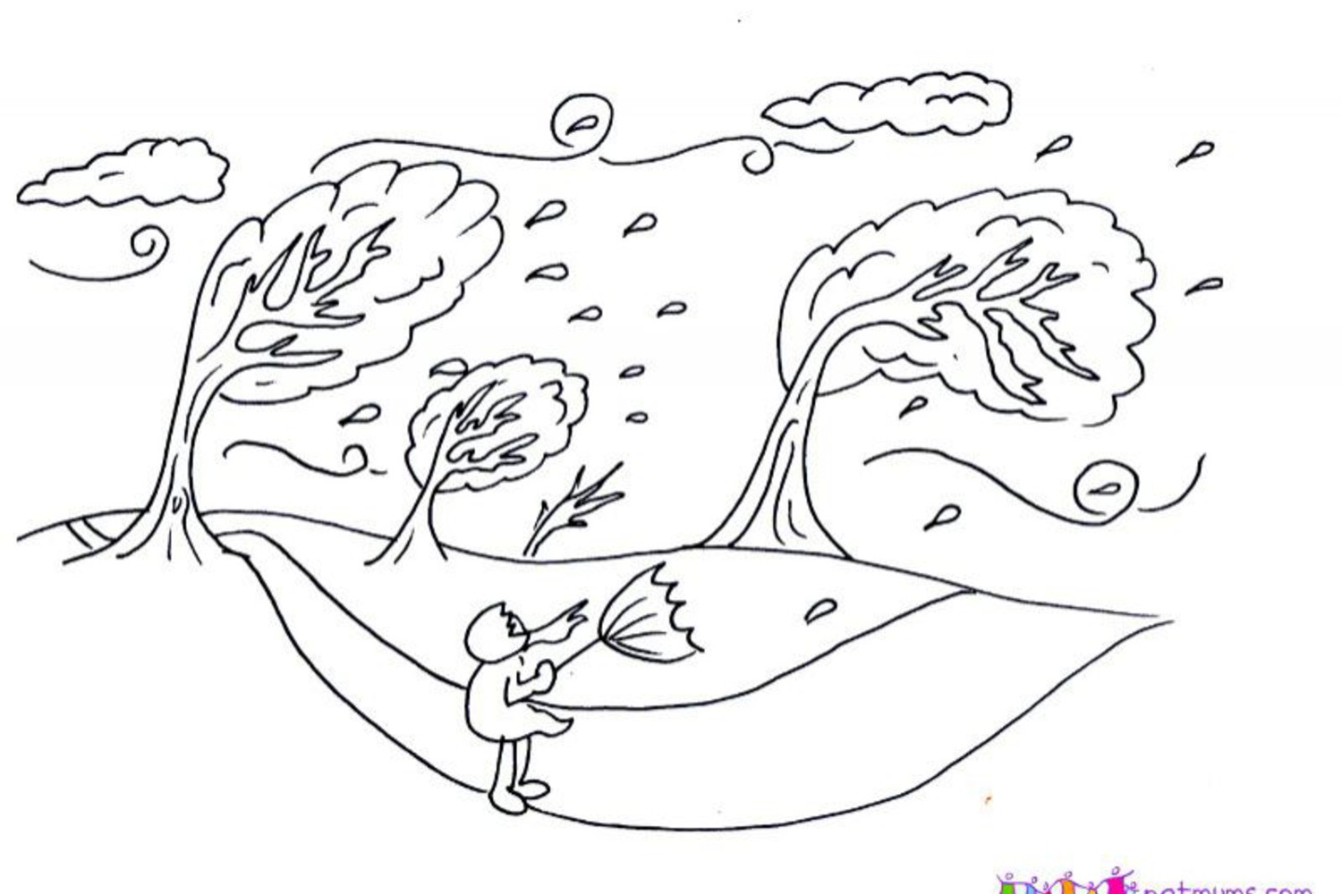 Coloring Sheets For Kids (Wind)
 Windy Day Coloring Pages