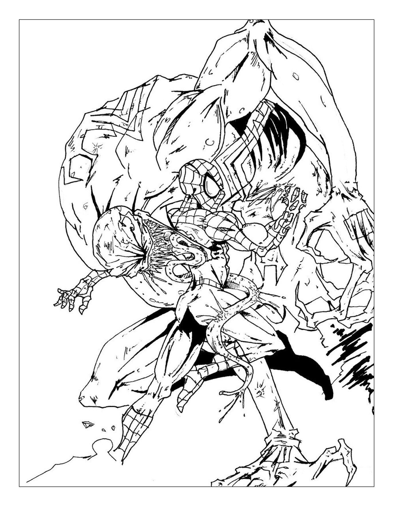 Comic Coloring Book
 Spiderman contre ennemi Livres et ics Coloriages