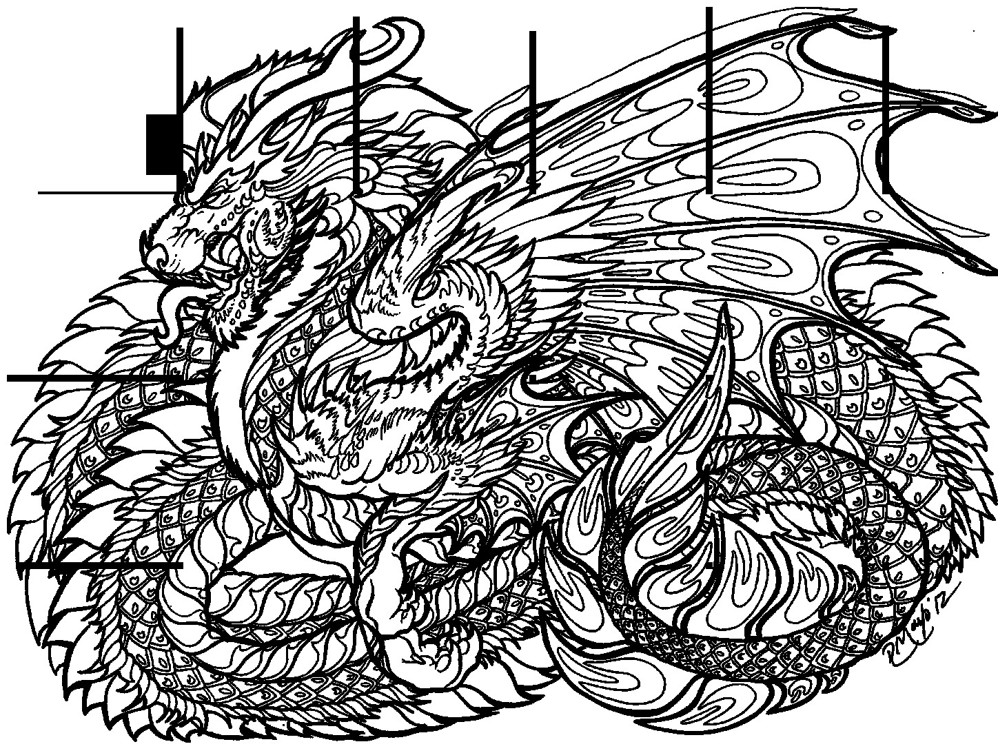 Complicated Dragon Coloring Pages For Boys
 de RachelM5 drawing dragons Pinterest