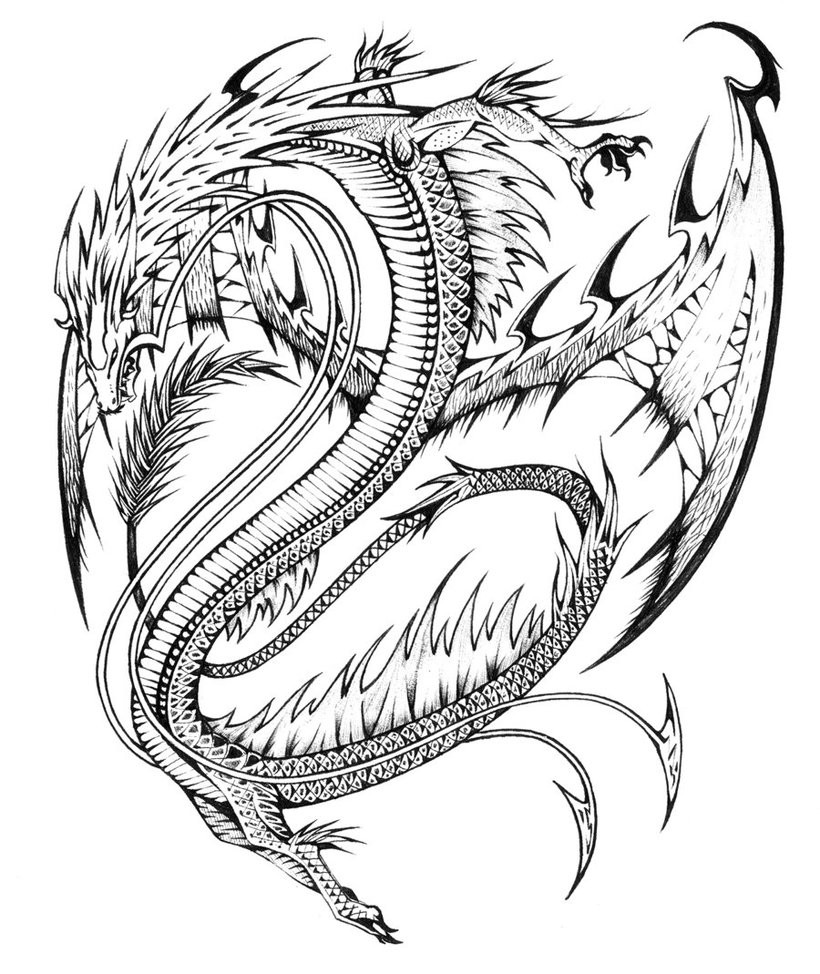 Complicated Dragon Coloring Pages For Boys
 Malvorlagen fur kinder Ausmalbilder Drachen kostenlos