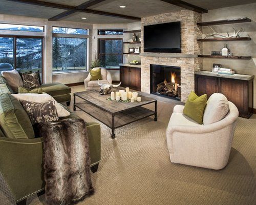 Best ideas about Contemporary Family Room
. Save or Pin Floating Shelves Beside Fireplace Now.