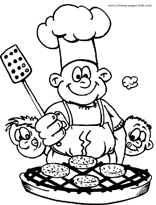 Cooking Coloring Book For Kids
 Chef cooking color page