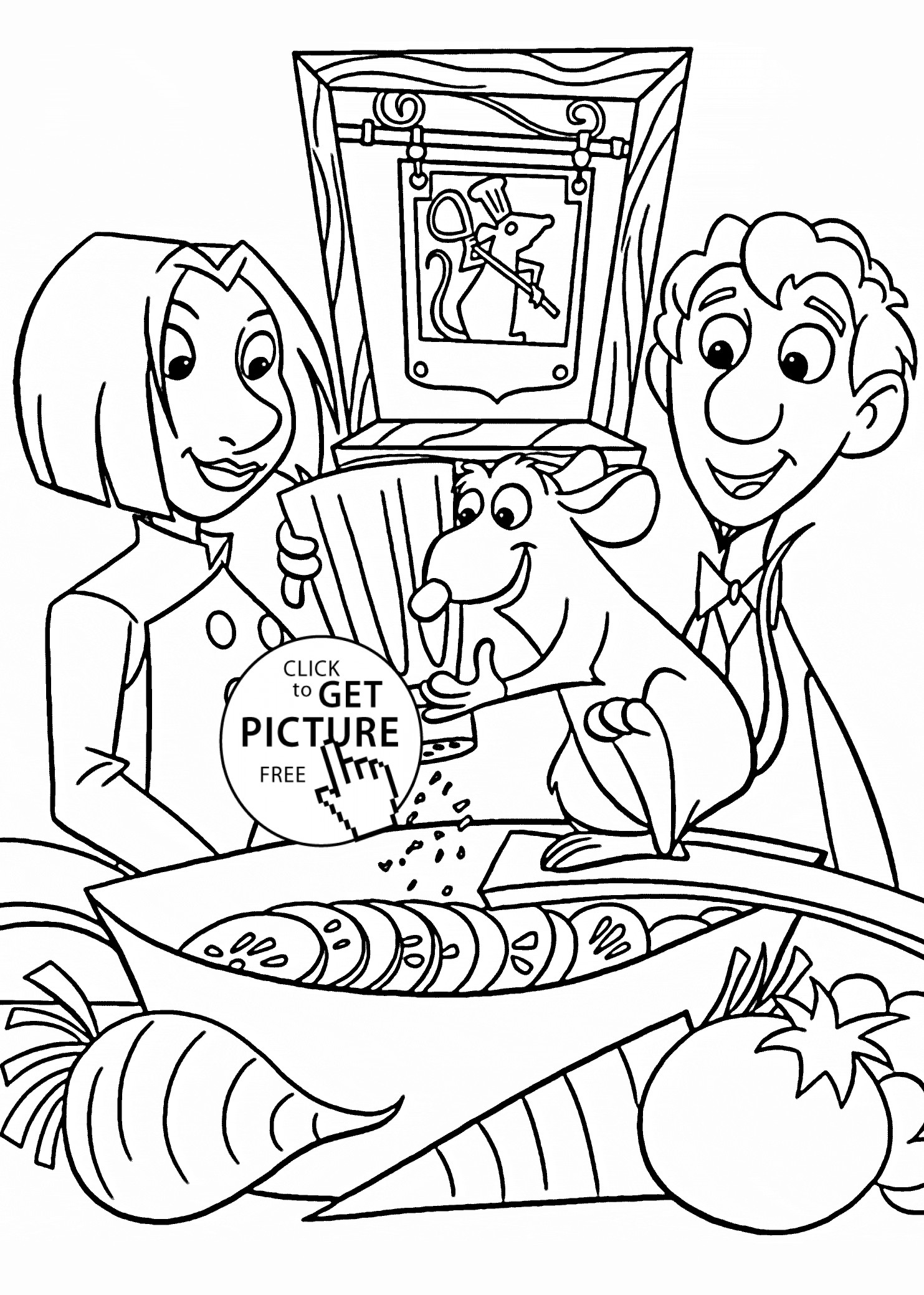 Cooking Coloring Book For Kids
 Ratatouille cooking coloring pages for kids printable free