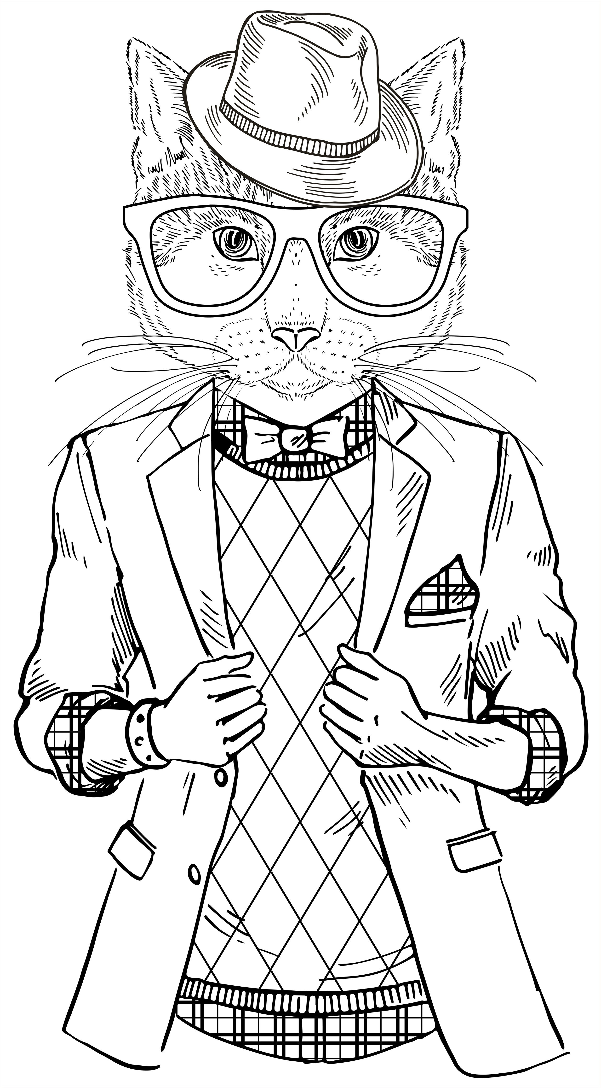 Cool Animal Coloring Pages
 A Cool Cat from "Smooth Operator"