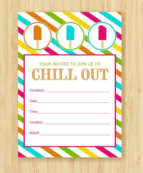 Cool Birthday Invitations
 popsicle preview Freebie Friday Cool f With a Popsicle