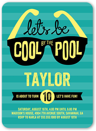 Cool Birthday Invitations
 Cool By The Pool 5x7 Boys Birthday Party Invitations