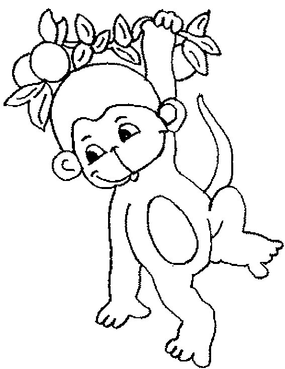 Cool Coloring Sheets For Kids (Monkey)
 Coloriage Petit singe dessin gratuit à imprimer