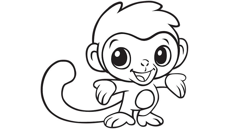 Cool Coloring Sheets For Kids (Monkey)
 Macaco para Colorir e Imprimir Muito Fácil Colorir e