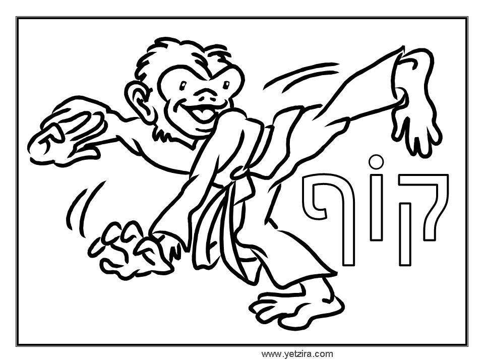 Cool Coloring Sheets For Kids (Monkey)
 דפי צביעה חיות