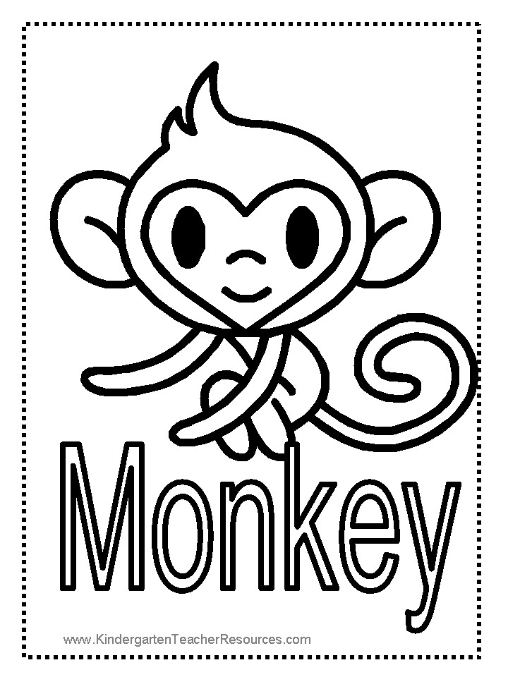 Cool Coloring Sheets For Kids (Monkey)
 Baby Monkey Coloring Pages To Print Coloring Home