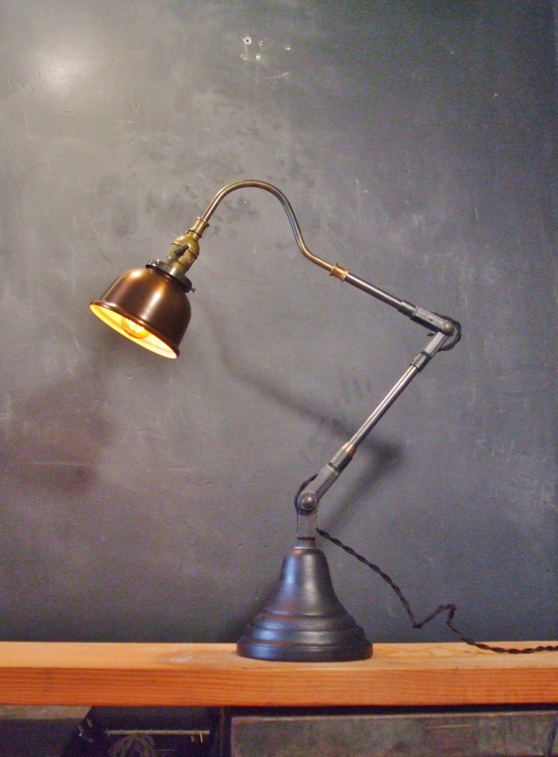 Best ideas about Copper Desk Lamp
. Save or Pin Vintage Industrial Desk Lamp w Copper Shade Pharmacy Lamp Now.