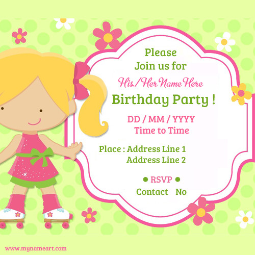Create Birthday Card Online
 Create Birthday Party Invitations Card line Free