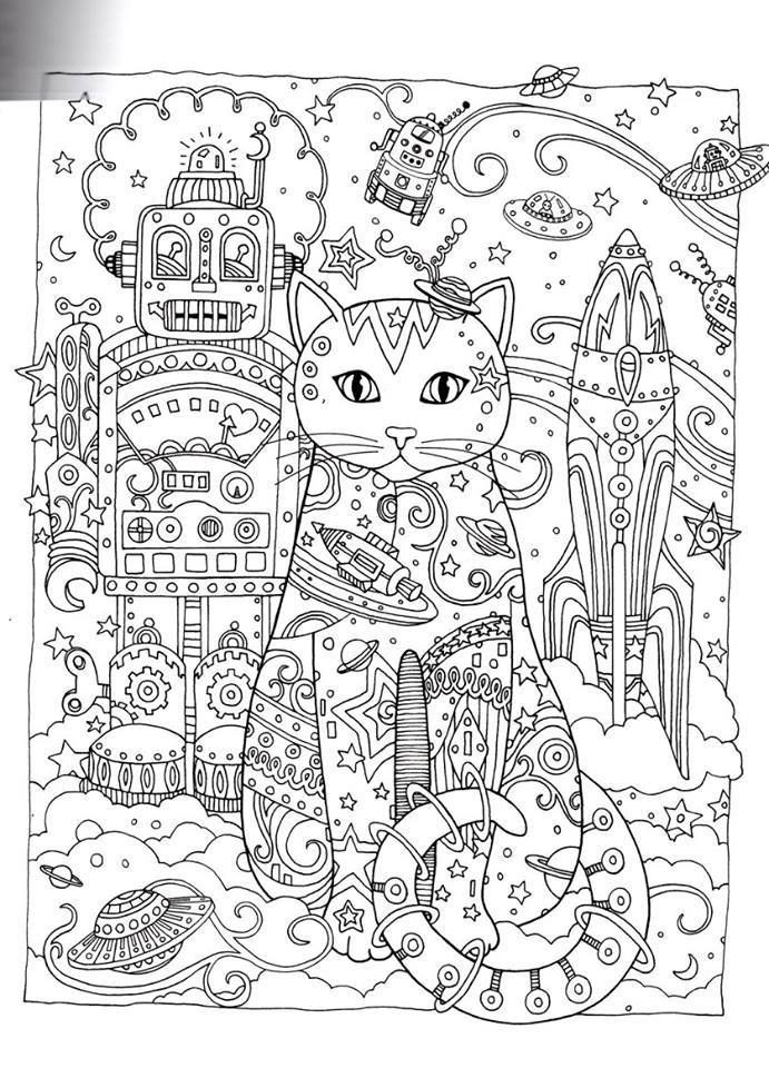 Creative Cat Coloring Pages For Teens
 Creative cats Adult Coloring pages gatos