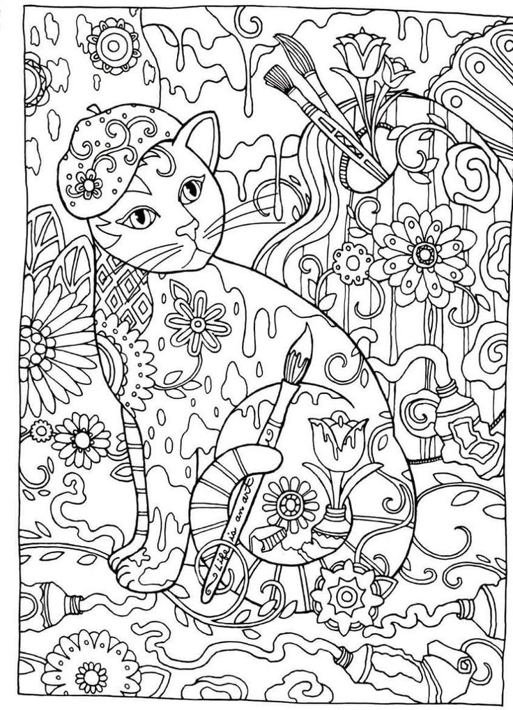 Creative Cat Coloring Pages For Teens
 Desenhos para adultos colorir