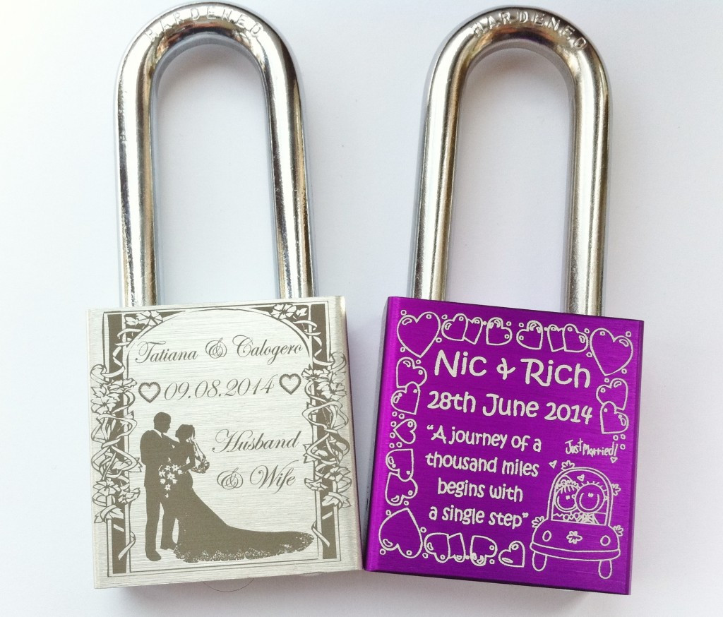 Creative Wedding Gift Ideas
 Engraved Padlocks