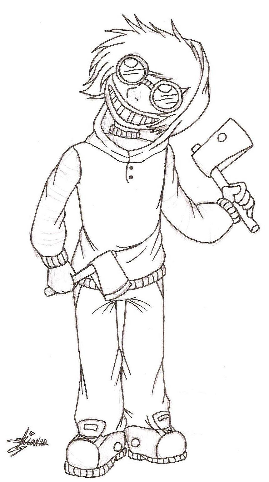 Creepypasta Coloring Pages
 Ticci Toby Creepypasta Coloring Pages Sketch Coloring Page