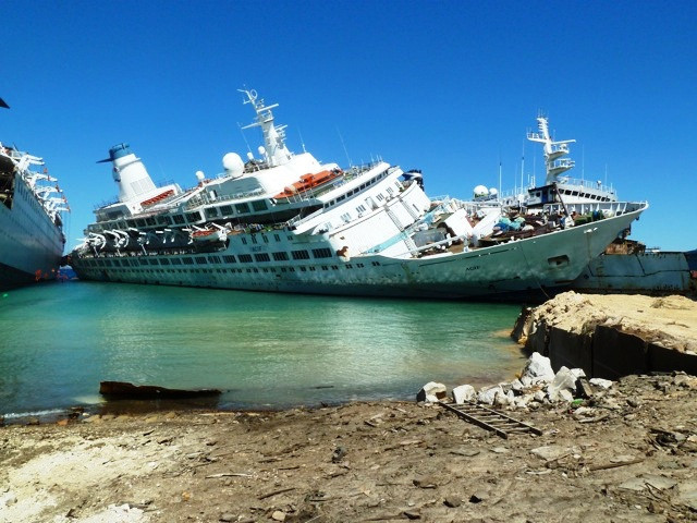 Best ideas about Cruise Ship In Backyard
. Save or Pin "Love Boat" Pacific Princess in Turkish Scrap Yard Now.