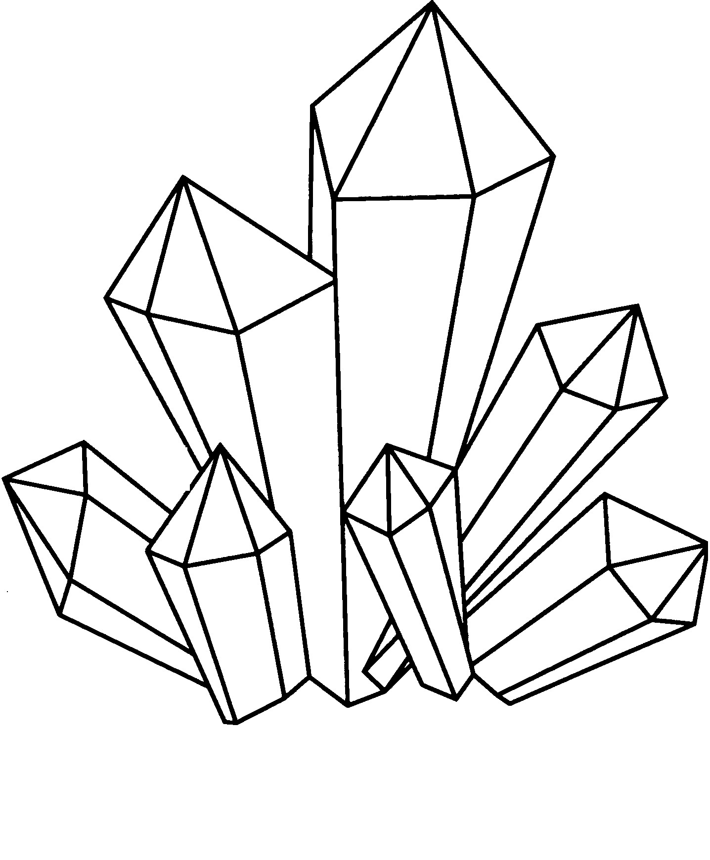Crystal Coloring Pages
 Drawn crystal amethyst stone Pencil and in color drawn