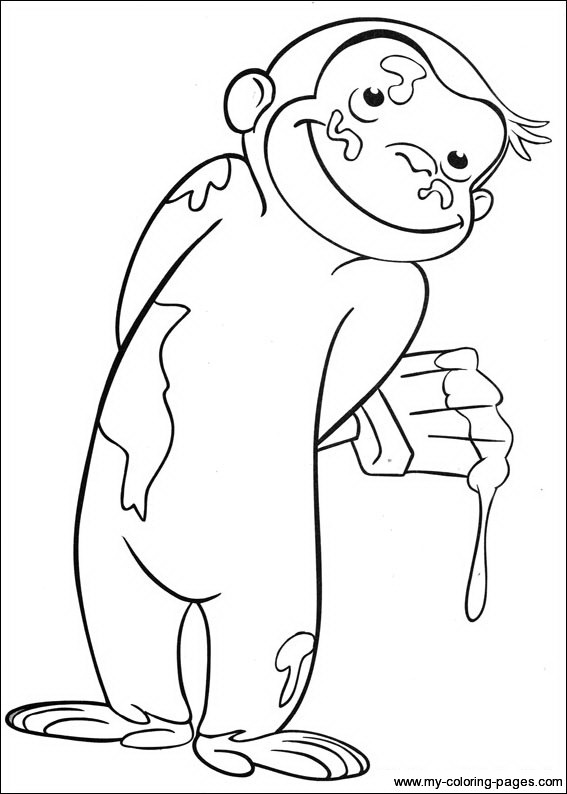 Curious Gorge Coloring Pages
 Cute Monkey 13 Curious George coloring pages for kids