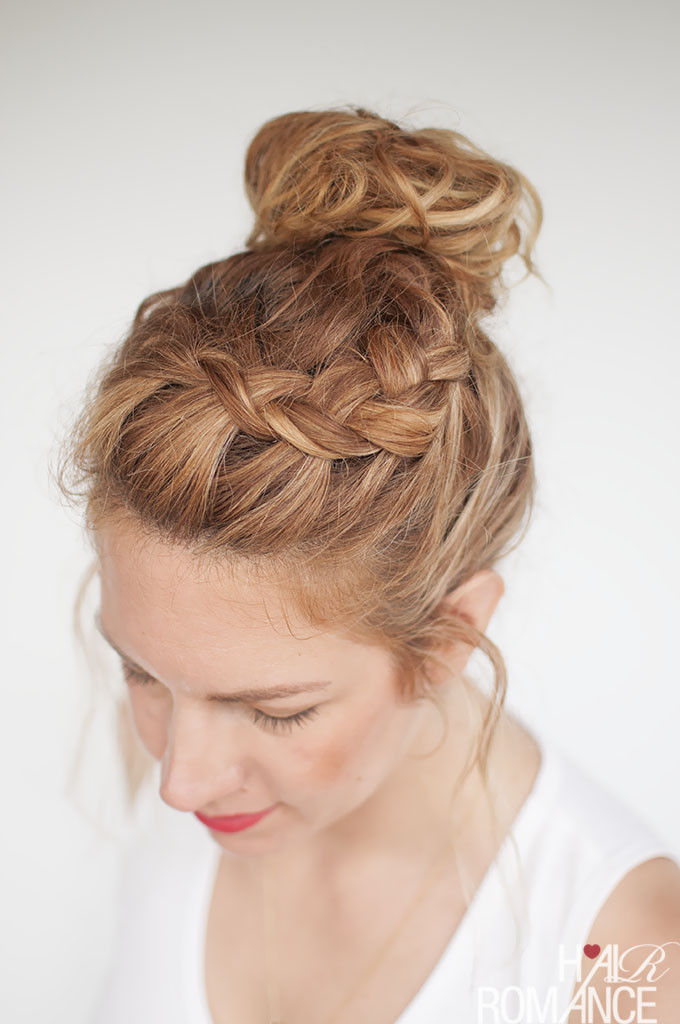 Curled And Braided Hairstyles
 Everyday curly hairstyles Curly Braided Top Knot