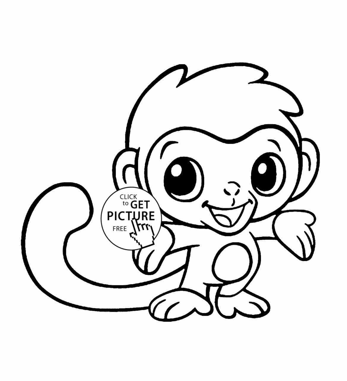 Cut Coloring Pages
 Monkey Coloring Pages Page Image Clipart grig3