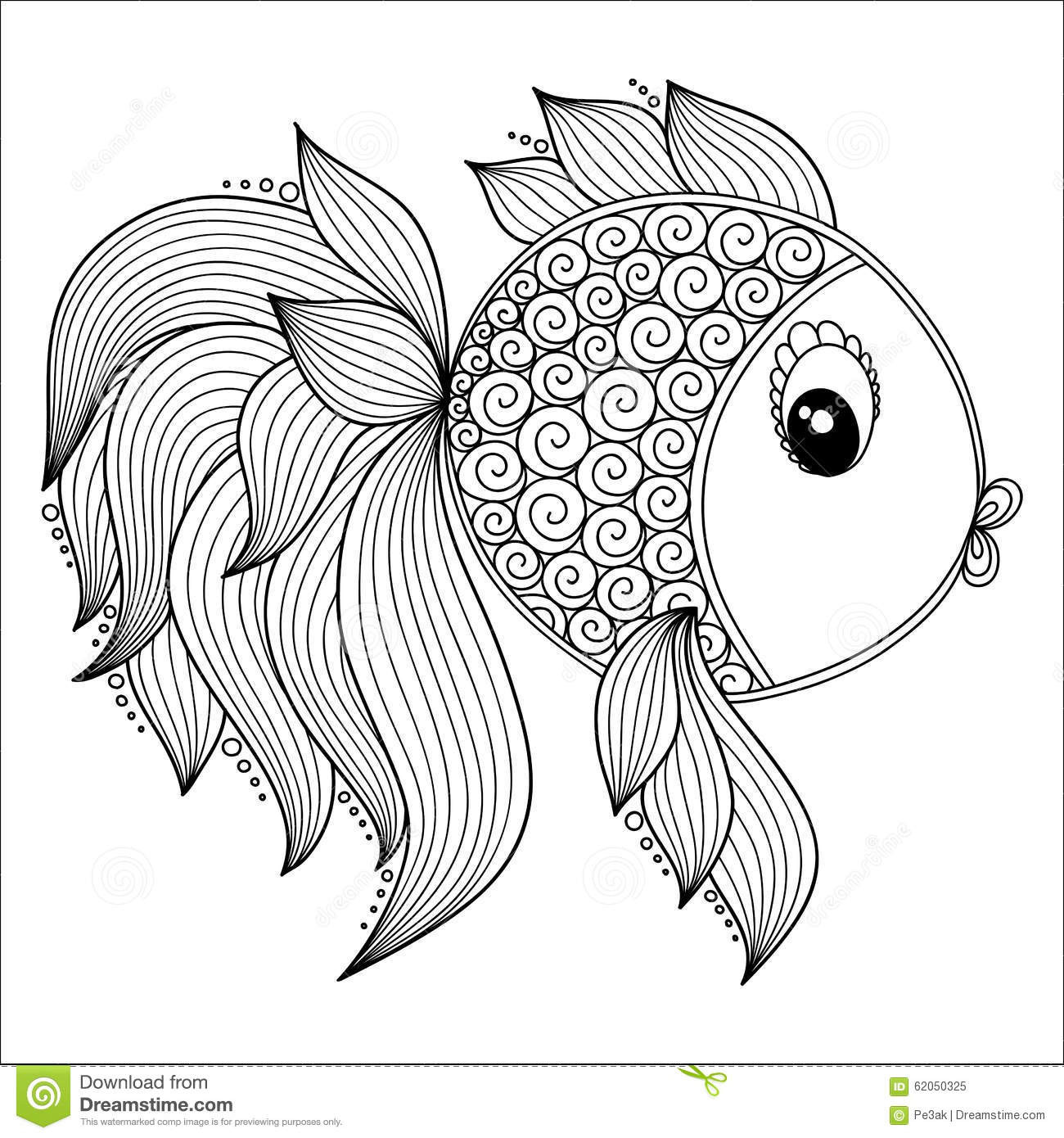 Cute Adult Coloring Pages
 Pattern For Coloring Book Cute Cartoon Fish Stock Vector