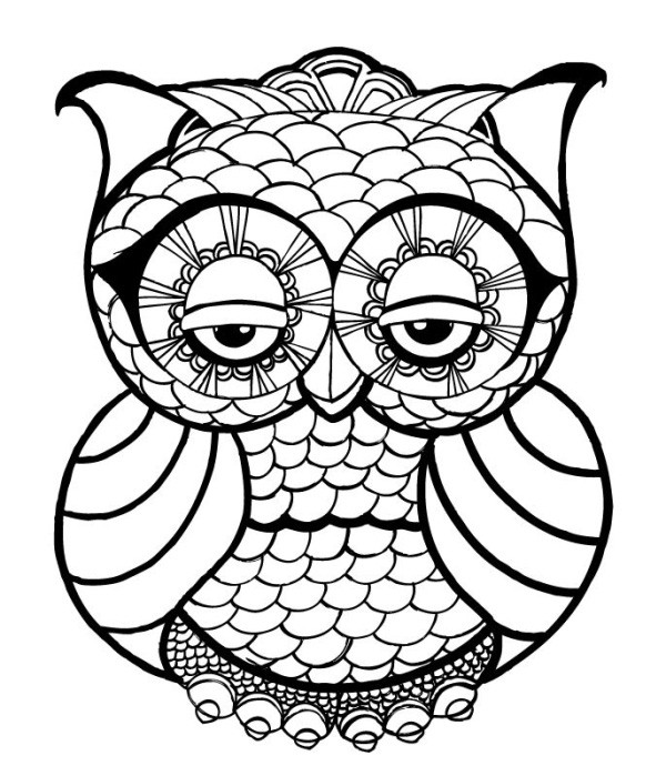 Cute Adult Coloring Pages
 OWL Coloring Pages for Adults Free Detailed Owl Coloring