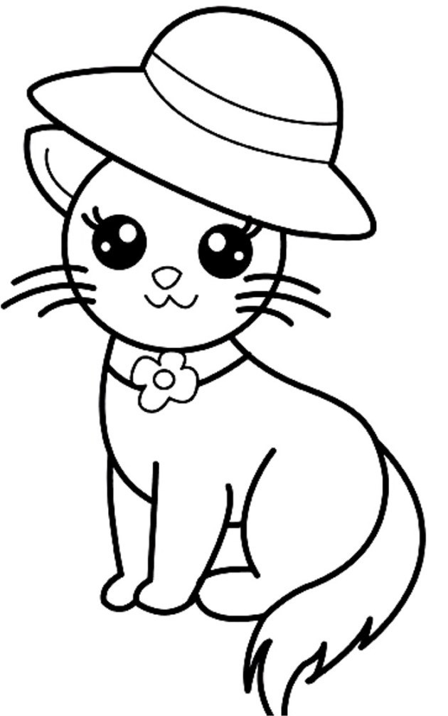 Cute Animal Coloring Book Pages
 Kitty Cat Coloring Pages Cute Animals grig3