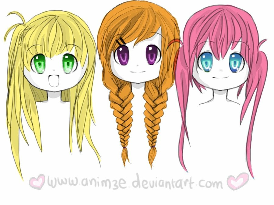 Cute Anime Hairstyles For Long Hair
 Girl hairstyles by anim3e on DeviantArt