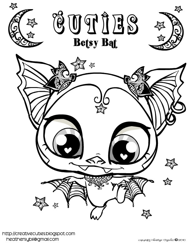 Cute Bat Coloring Pages
 Heather Chavez Betsy the bat
