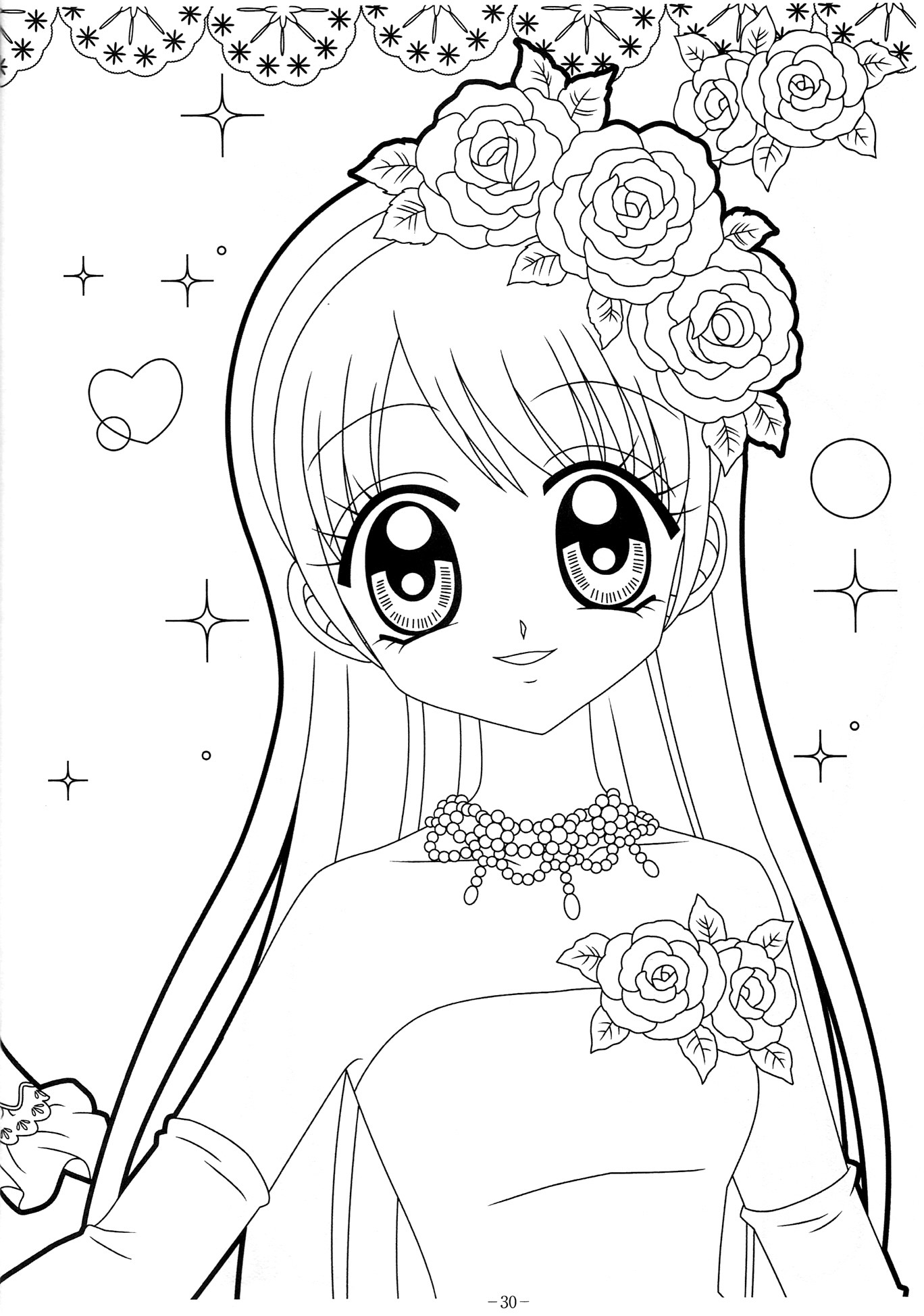 Cute Girl Coloring Sheets For Kids
 Anime Girl Coloring Pages coloringsuite