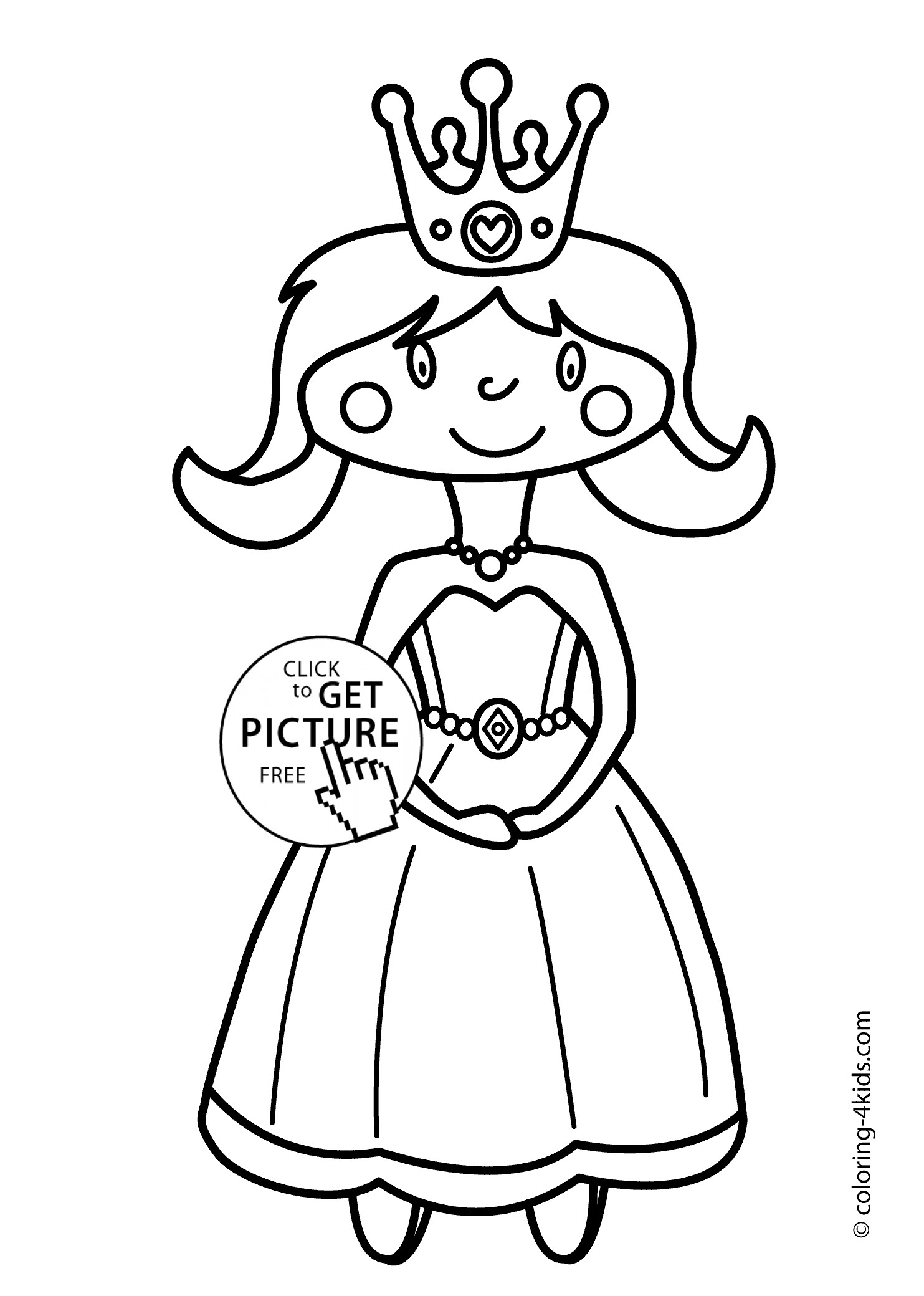 Cute Girl Coloring Sheets For Kids
 Cute Princesse Coloring pages for girls printable
