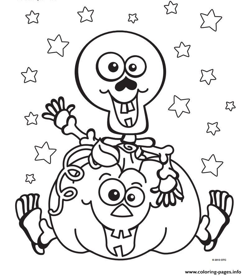 Cute Halloween Coloring Pages For Kids
 Halloween Skeleton Pumpkin Coloring Pages Printable