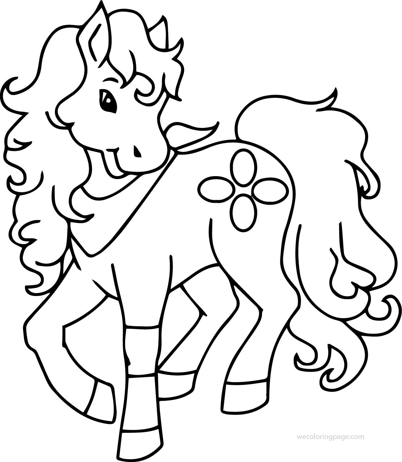 Cute Horse Coloring Pages
 Pony Horse Cute Free Download Coloring Page